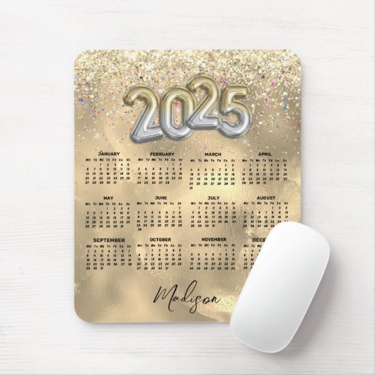 Tapis De Souris Calendrier 2025 de l'art du marbre mignon parties (Avec souris)