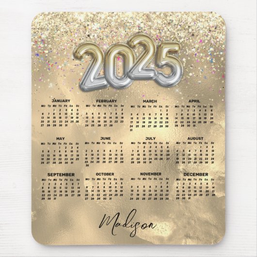 Tapis De Souris Calendrier 2025 de l'art du marbre mignon parties (Devant)