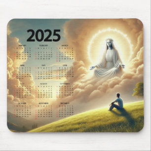 Tapis De Souris Calendrier 2025 Dieu Veillant Sur Son Enfant