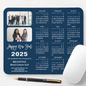 Tapis De Souris Calendrier 2025 Entreprise 2 Photo Moderne Bleu Si