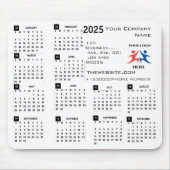 Tapis De Souris Calendrier 2025 Entreprise Logo et texte (Devant)