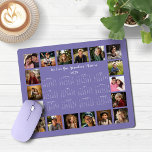 Tapis De Souris Calendrier 2025 Lavender Multiple Photo Collage<br><div class="desc">🌟 2025 Lavender Purple Periwinkle Multiple Photo Collage Calendar Mouse Pad avec un calendrier simple et minimaliste année par année et 18 de vos photos préférées. Toutes les couleurs sont personnalisables. Fait un grand cadeau pour les grands-parents, les parents, les tantes, les oncles, les parrains, et plus encore! Veuillez nous...</div>