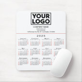 Tapis De Souris Calendrier 2025 - Logo d'entreprise et texte en bl (Avec souris)