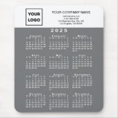 Tapis De Souris Calendrier 2025 - Logo d'entreprise et texte gris  (Devant)