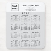 Tapis De Souris Calendrier 2025 Logo Entreprise Texte gris clair b (Devant)