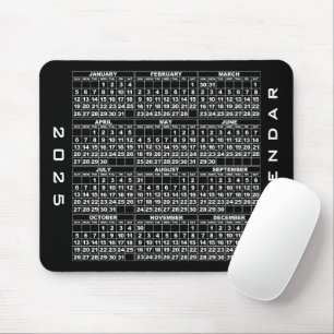 Tapis De Souris Calendrier 2025 Mousepad noir