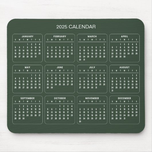 Tapis De Souris Calendrier 2025 simple mais élégant | Tapis de sou (Devant)