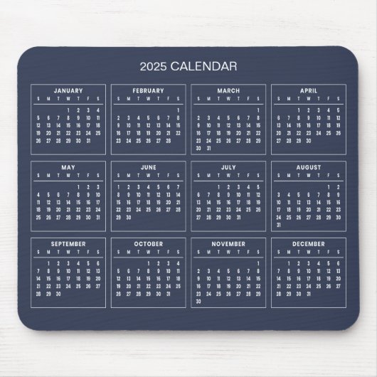 Tapis De Souris Calendrier 2025 simple mais élégant | Tapis de sou (Devant)