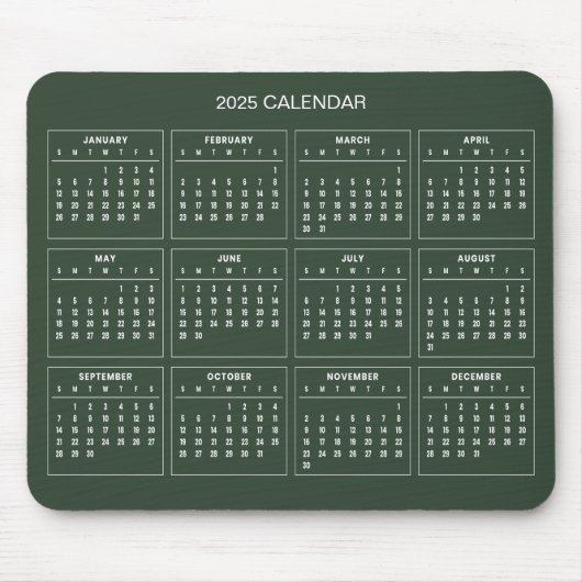 Tapis De Souris Calendrier 2025 simple mais élégant | Tapis de sou (Devant)
