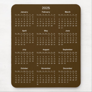 Tapis De Souris Calendrier 2025 simple mais élégant Tapis de sou