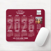 Tapis De Souris Calendrier 2026 Logo de la société QR Code Bourgog (Avec souris)
