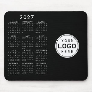 Tapis De Souris Calendrier 2026 Logo d'entreprise Couleurs Personn