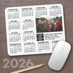 Tapis De Souris Calendrier 2026 - logo, entreprise de photographie