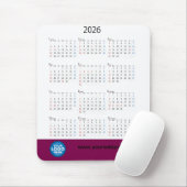Tapis De Souris Calendrier 2026 - Logo Professionnel Pad de souris (Avec souris)