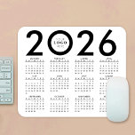 Tapis De Souris Calendrier 2026 Minimaliste Logo d'entreprise Noir<br><div class="desc">Créez un pavé de souris promotionnel avec un calendrier 2026 avec le logo personnalisé de votre entreprise à l'aide de cette conception minimaliste de pavé de souris noir et blanc. Idéal pour être utilisé comme outil de marketing ou cadeau de fin d'année pour les clients et les employés. Doté d'un...</div>