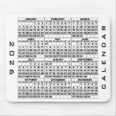 Tapis De Souris Calendrier 2026 Mousepad Blanc (Devant)