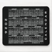 Tapis De Souris Calendrier 2026 Mousepad noir (Devant)