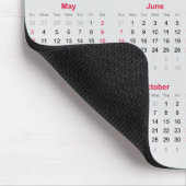 Tapis De Souris Calendrier 2026 rouge et gris clair simple (Coin)