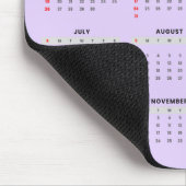 Tapis De Souris Calendrier 2026 simple noir et violet (Coin)