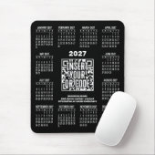 Tapis De Souris Calendrier 2027 avec code QR d'informations de con (Avec souris)