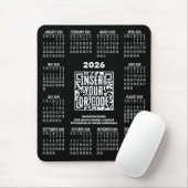 Tapis De Souris Calendrier 2027 avec code QR d'informations de con (Avec souris)