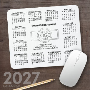 Tapis De Souris Calendrier 2027 avec coordonnées du logo