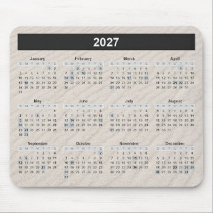 Tapis De Souris Calendrier 2027 avec fond de sable de plage