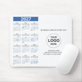 Tapis De Souris Calendrier 2027 avec logo, Coordonnées (Avec souris)