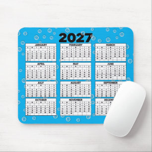 Tapis De Souris Calendrier 2027 Bulles Sur Aqua