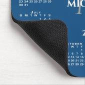 Tapis De Souris Calendrier 2027 Chic Monogramme Nom sur Bleu (Coin)