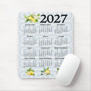 Tapis De Souris Calendrier 2027 Citrons Tuiles Méditerranéennes It