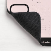 Tapis De Souris Calendrier 2027 Code QR Logo Entreprise Rose Fardé (Coin)