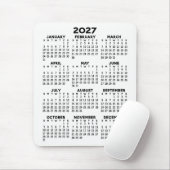 Tapis De Souris Calendrier 2027 - fond blanc - Vertical (Avec souris)