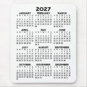 Tapis De Souris Calendrier 2027 - fond blanc - Vertical (Devant)