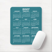 Tapis De Souris Calendrier 2027 - fond bleu - Vertical (Avec souris)