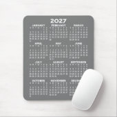 Tapis De Souris Calendrier 2027 - fond gris - Vertical (Avec souris)