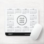 Tapis de souris Calendrier 2027 Logo d'entreprise (Avec souris)