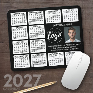 Tapis De Souris Calendrier 2027 - logo, entreprise de photos