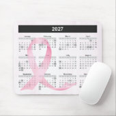 Tapis De Souris Calendrier 2027 Ruban Rose (Avec souris)