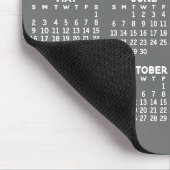 Tapis De Souris Calendrier 2027 - simple gris et blanc moderne (Coin)