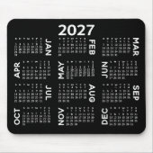 Tapis De Souris Calendrier 2027 - simple noir et blanc moderne (Devant)