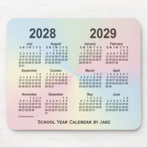 Tapis De Souris Calendrier 2028-2029 d'école de nuage