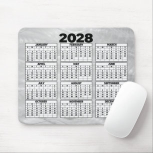 Tapis De Souris Calendrier 2028 Acier Brossé Abstrait Ondulé
