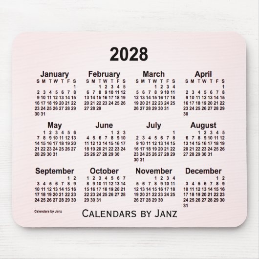 Tapis De Souris Calendrier 2028 Sangria Smoke par Janz Mouse Pad (Devant)