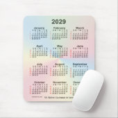 Tapis De Souris Calendrier 2029 Rainbow Cloud 52 semaines par Janz (Avec souris)