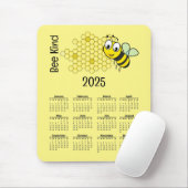 Tapis De Souris Calendrier abeille et peigne de miel 2025 (Avec souris)