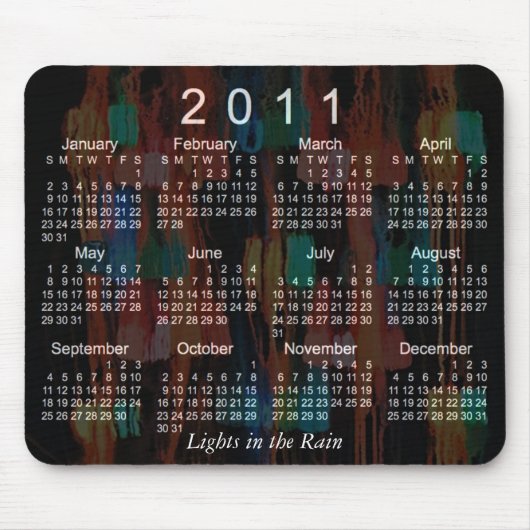 Tapis De Souris Calendrier Abstrait 2011 (Devant)