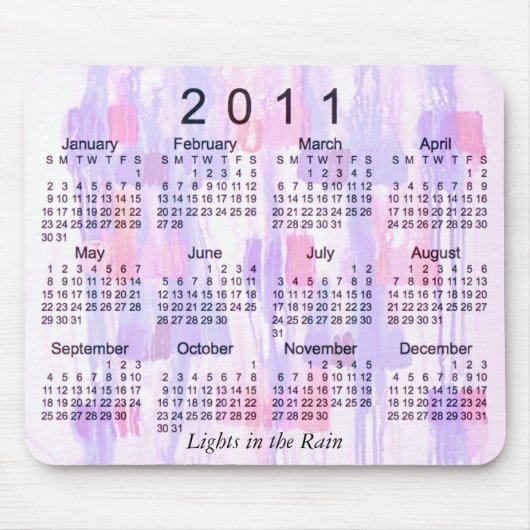 Tapis De Souris Calendrier Abstrait 2011 (Devant)