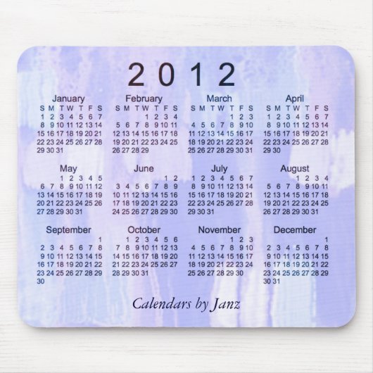 Tapis De Souris Calendrier Abstrait 2012 (Devant)