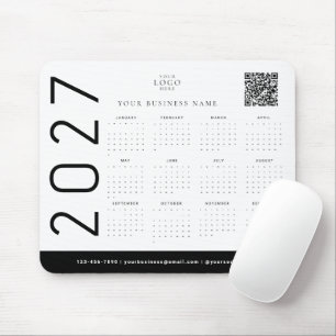 Tapis De Souris Calendrier Affaires Logo Entreprise Noir Blanc 202
